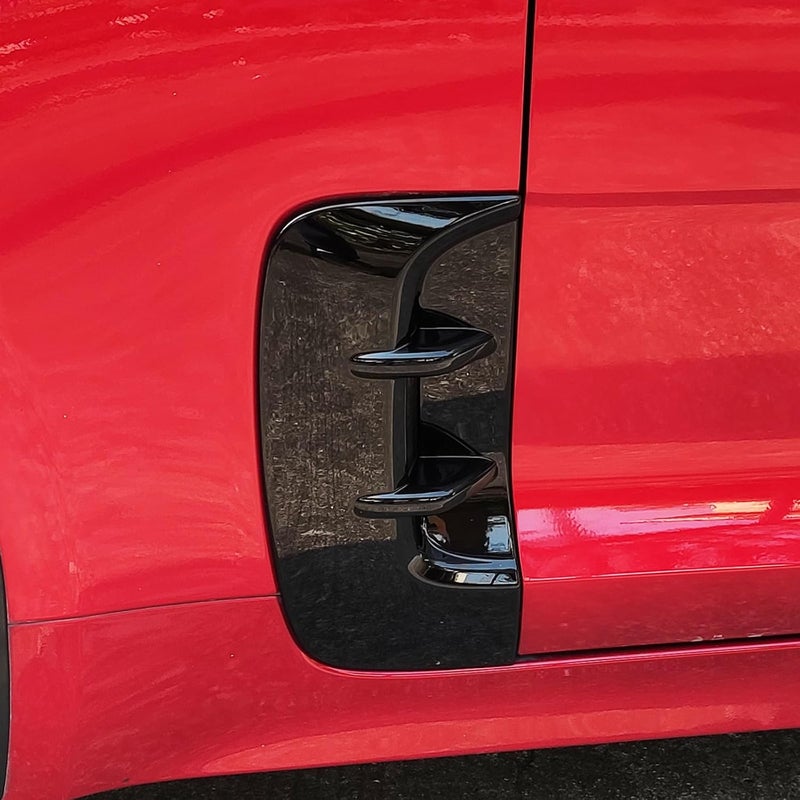 JUIVEEL Side Fender Vent Cover Car Front Side Fender Air Vent Outlet Cover Compatible with Kia Stinger Accessories (Glossy Black Style Vent Cover) - Image 3